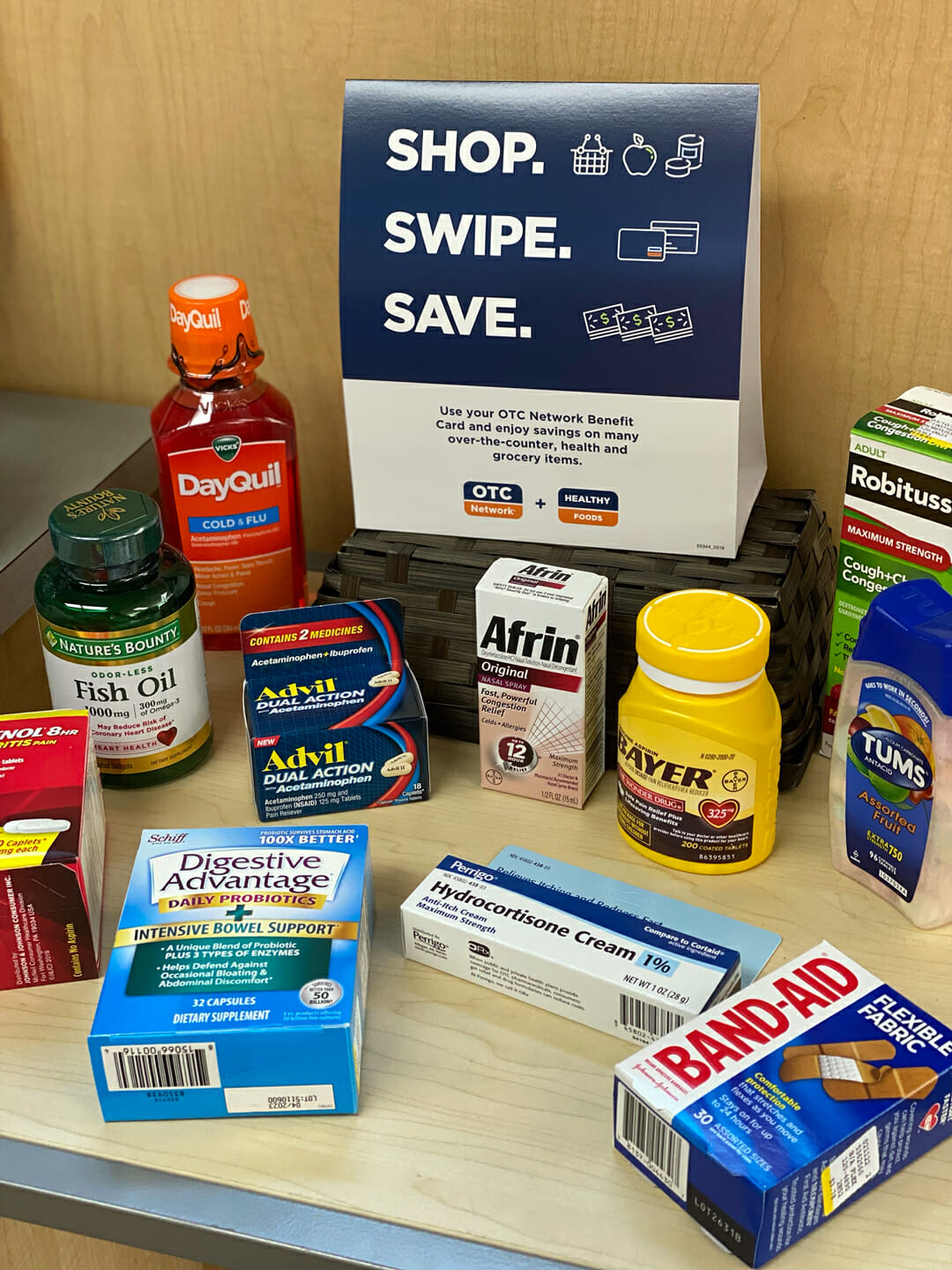 The OTC Network Benefits Card with a variety of Over the Counter Products.